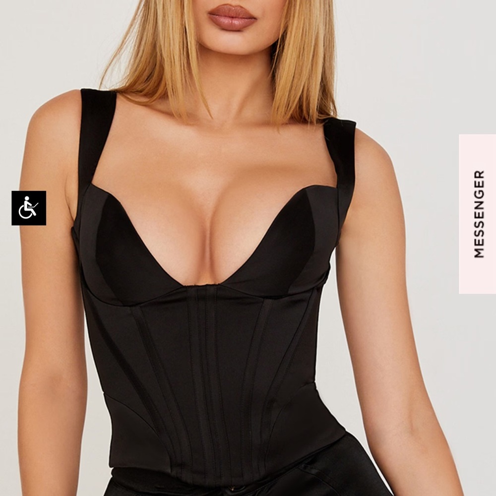 House of CB Black Corset Bustier Top